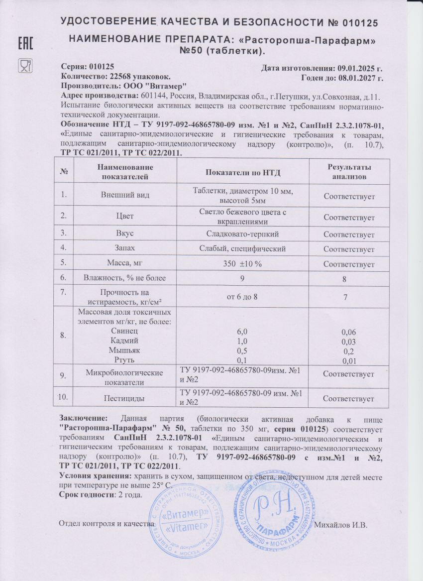 Паспорт №012025